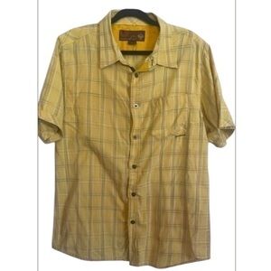 Prana Men’s.Casual Plaid Button Down Shirt Size Large